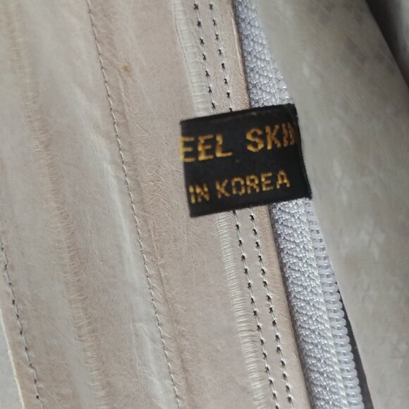 Vintage genuine eel skin cream ivory gold shoulder bag purse - Picture 9 of 16